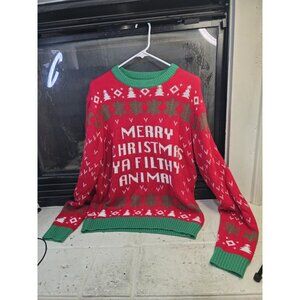 Ugly Christmas Sweater Merry Christmas You Filthy Animal